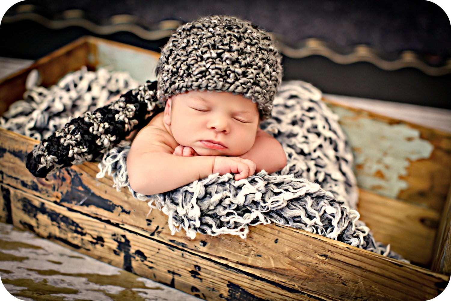 Newborn Photo Prop Baby Boy Daniel Boone Hat