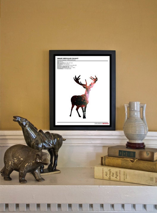 Space Stag // Zoological Universe Series // 8x10 Science and Nature Fine Art Print