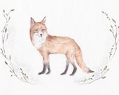 Fox watercolor original painting