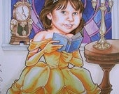Belle Beauty and the Beast Custom Portrait Disney Princess Personalized Artwork