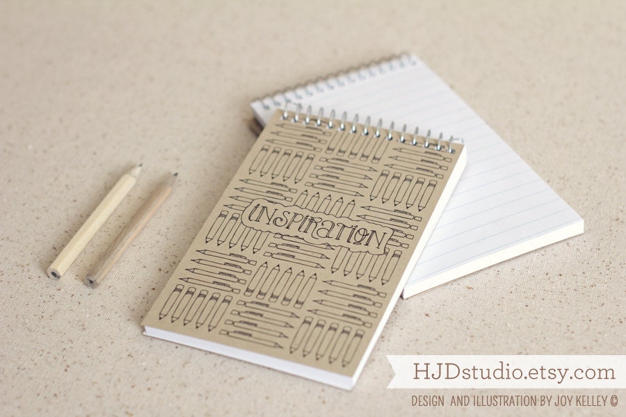 Jotter - INSPIRATION in pencil pattern - pocket notebook - narrow ruled