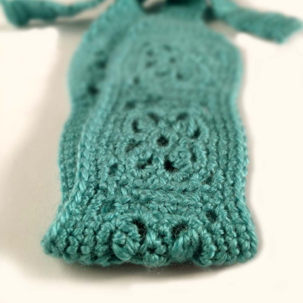 Crochet Headband, Boho Knit Hairband In Soft Teal, Turquoise, Aquamarine Acrylic Yarn