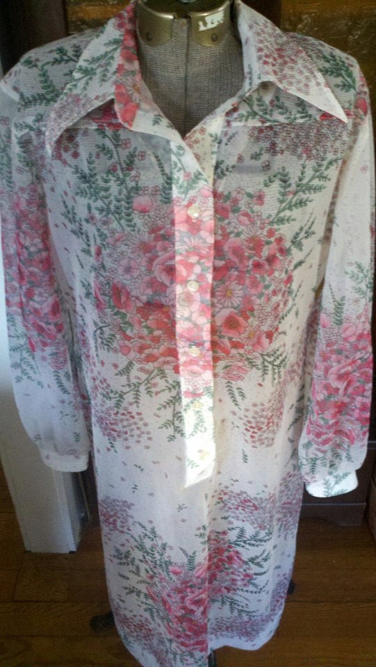 sheer floral explosion "" sheer vintage sheath dress