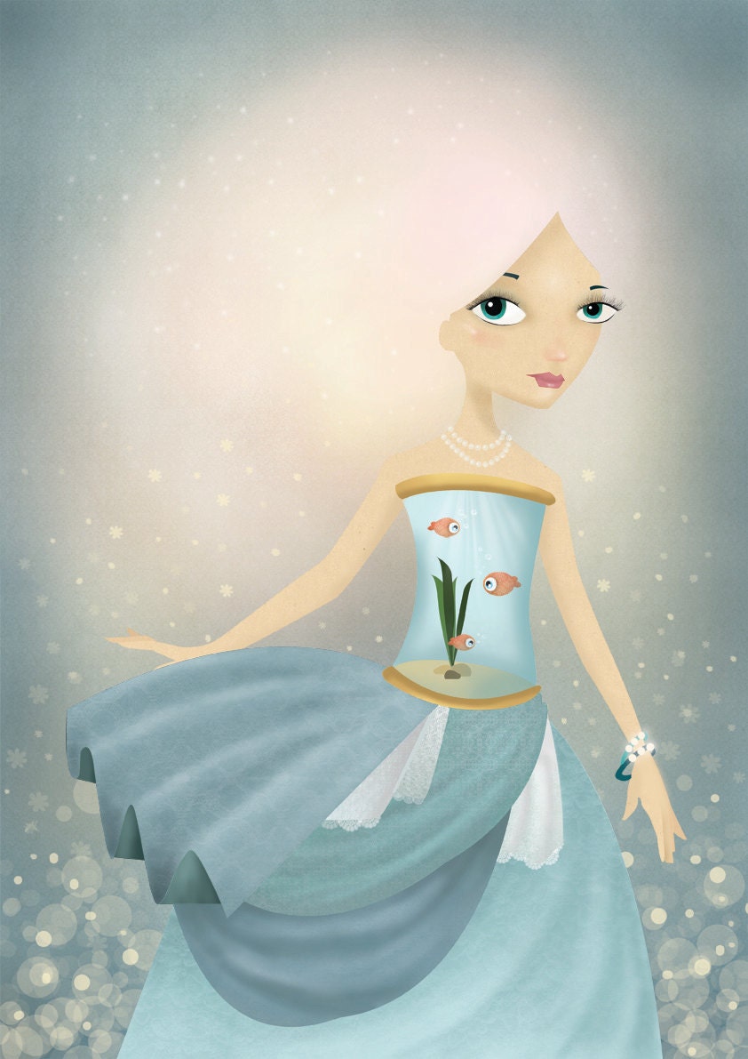 Digital art print - Aquarius, wall art, home decor, poster, zodiac, astrology