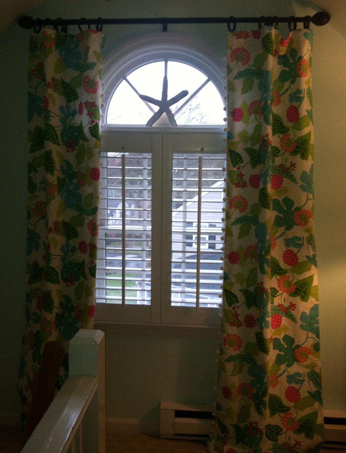Nursery Curtain Panels - Pom Pom Trim - Design Your Own With ANY Fabric