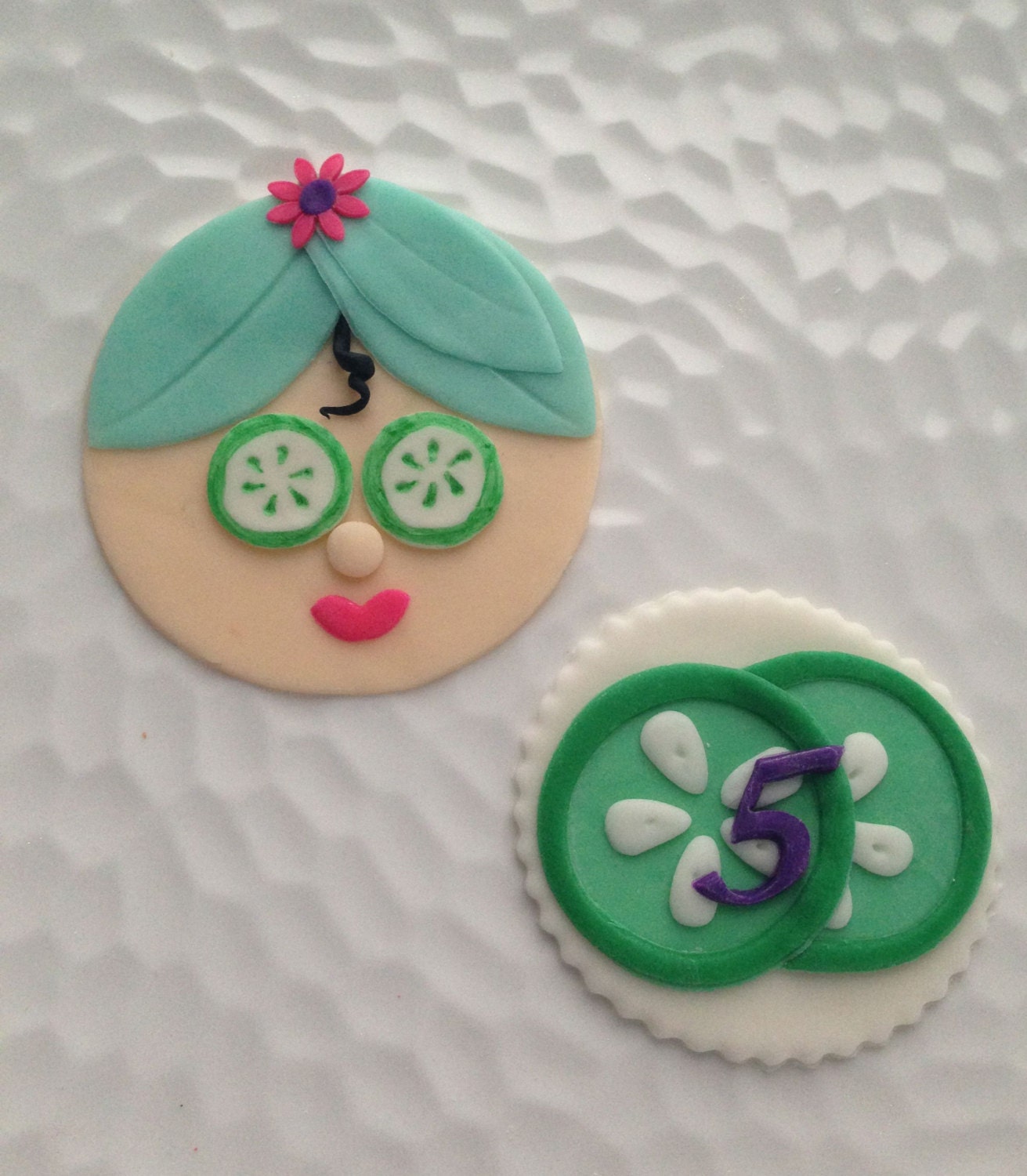 Spa Theme Fondant Cupcake Cookie Toppers Il_570xn