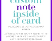 Custom note inside of card fee