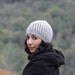 Winter Crochet Hat for Women, Grey fashion Adult Beanie, Super Soft lightweight