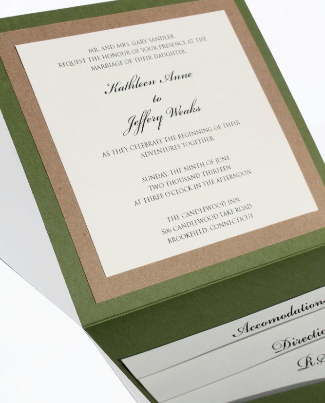 Rustic Wedding Pocket Invitation
