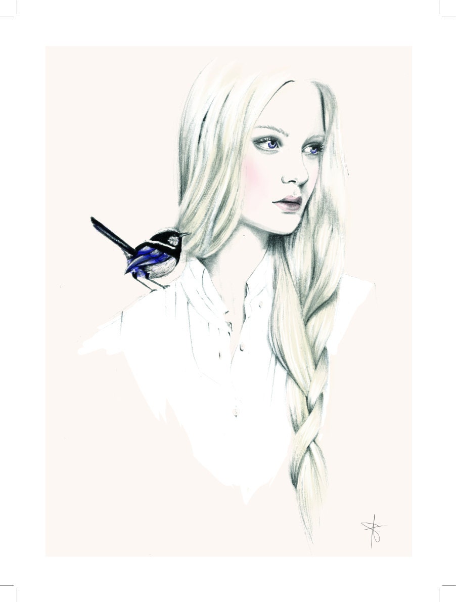 Fashion Illustration Print 5x7 -'Behold'