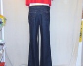 Vintage 70s LEVIS ACTION SLACKS Dark Denim Medium Size 32-33 Regular Polyester Cotton Stretch Stylish Jeans