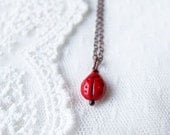 ladybird necklace - cute, minimalist red ladybug spring necklace