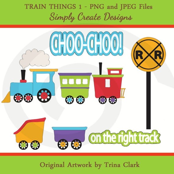 Trains Clipart Boys Trains Clip art Commercial and Personal Use Il_570xn