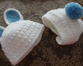 Baby Bunny Hat and Diaper Cover Set