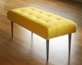 Modern bench in Knoll upholstery (canary)