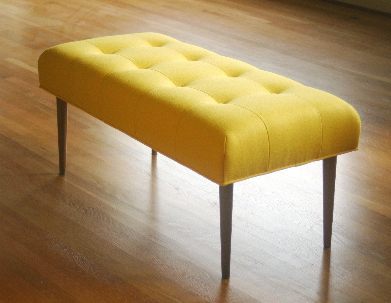 Modern bench in Knoll upholstery (canary)