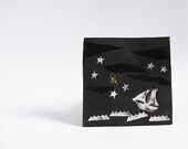 ceramic tile, Follow Your Own Star. unique wall hanging, black artwork tile. Home decor, nursery room, kids room wall art.