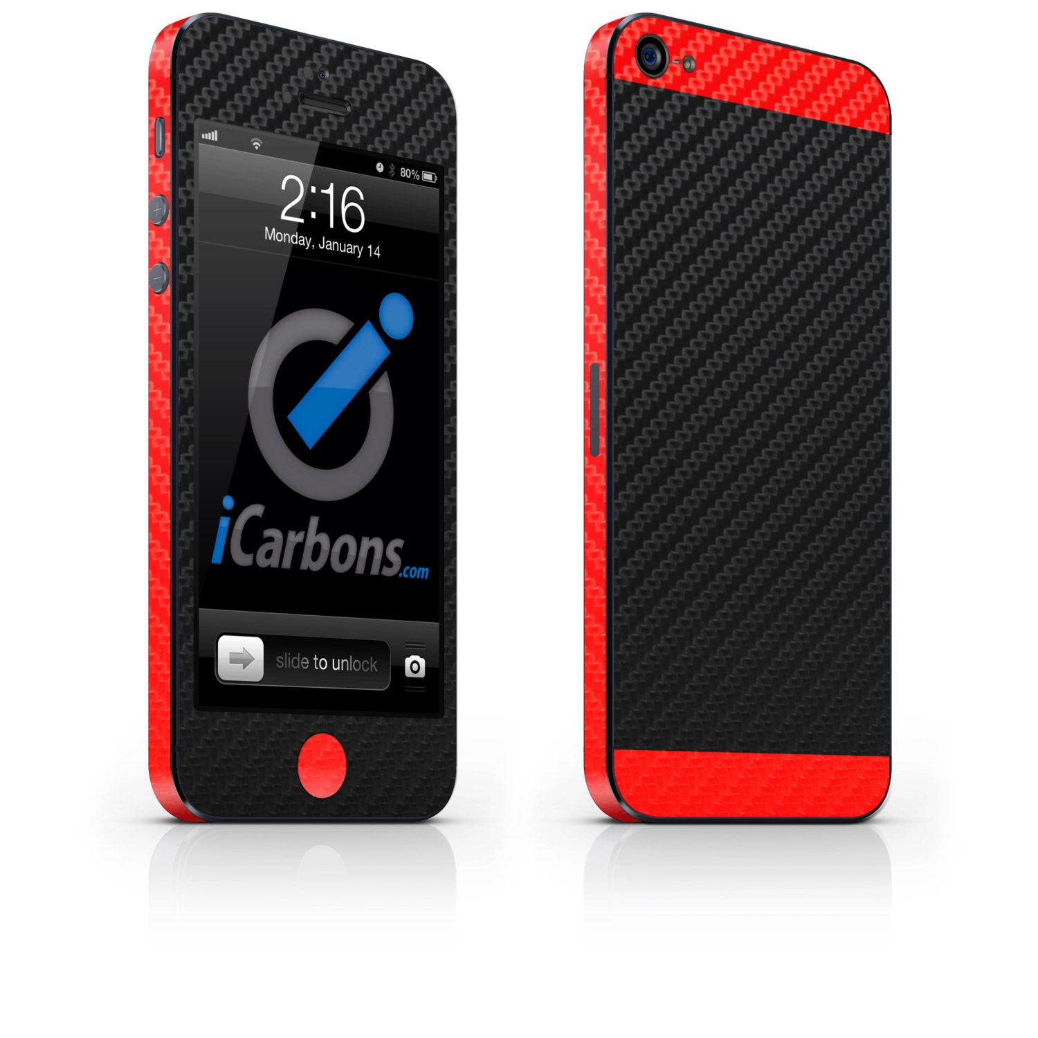 iCarbons BuildYourOwn TwoTone Black Carbon Fiber IPhone 5 Skin Decal FULL COMBO