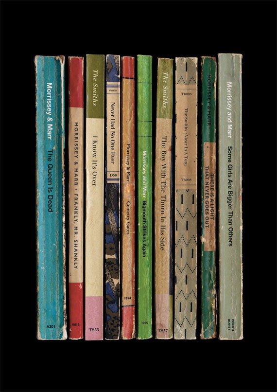 The Smiths 'The Queen Is Dead' Album As Books Poster Print Morrissey & Marr Collected Works
