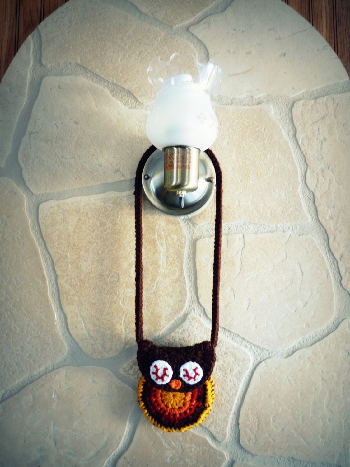 Striped Vintage Style Owl Pouch