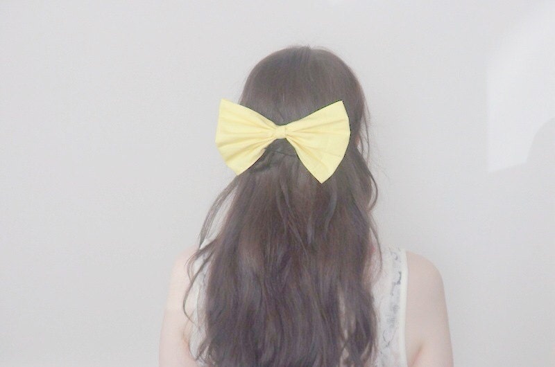 Sunshine Yellow Pastel Hair Bow