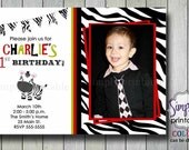 Zebra Birthday Invitation for Boys or Girls (Printable Digital file) Il_170x135