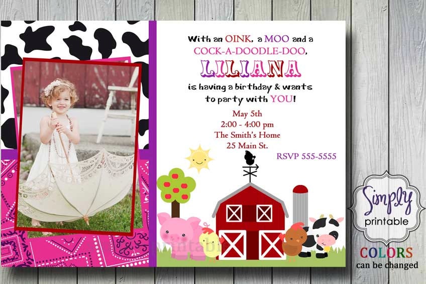 Farm Birthday Invitation - Girl or Boy Il_570xn
