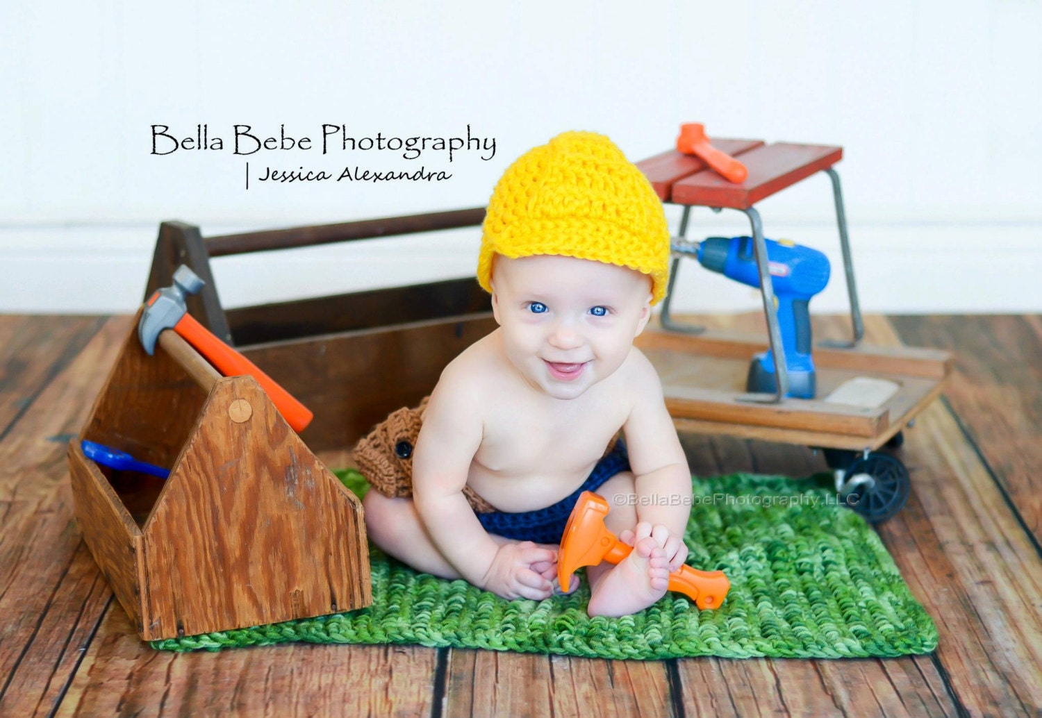 Under Construction - Baby Hard Hat - Newborn/Baby - Made to Order
