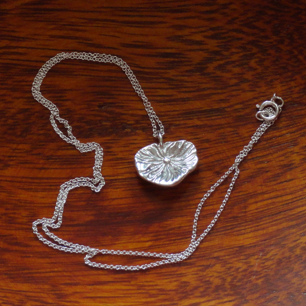 Marasmiellus Mushroom Necklace in Silver