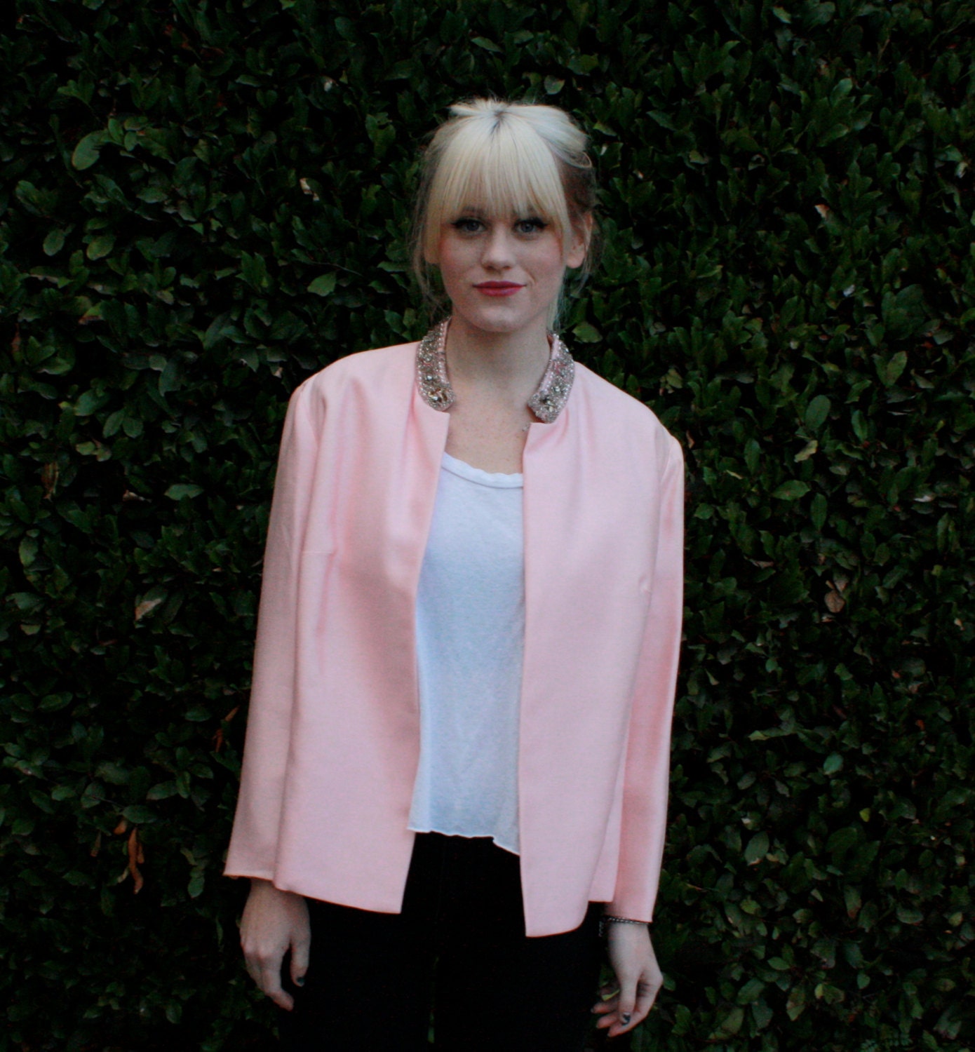 Pale Pink // Silver Beaded Bolero