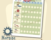 Printable Custom DAILY Morning Routine Chart - Boy Theme