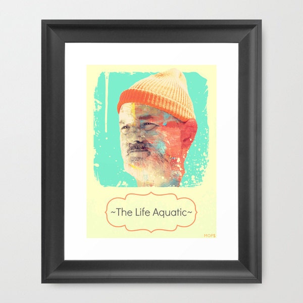 THE LIFE AQUATIC (Bill Murray) 8x10" Digital Illustration High Gloss Print by MoPS