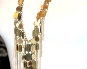 Jingle Rain Dance Necklace Up-cycled Re-purposed Jewelry Boho Fringe