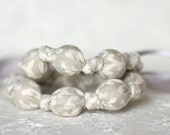 Gray & Ivory Teething Necklace, Breastfeeding Nursing Necklace, Babywearing/Fabric Necklace, Baby Teether