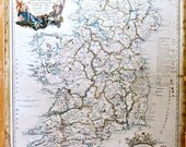 Antique Map Ireland 1793 Alexander Taylor Dublin Cartouche Britain