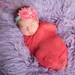 15% off ur order Baby Girl Headband.Newborn Headband.Headband..Shabby Chic Coral Double Flower Headband..Infant headband.Baby Headbands