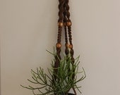 Vintage Macrame Plant Holder, Jute