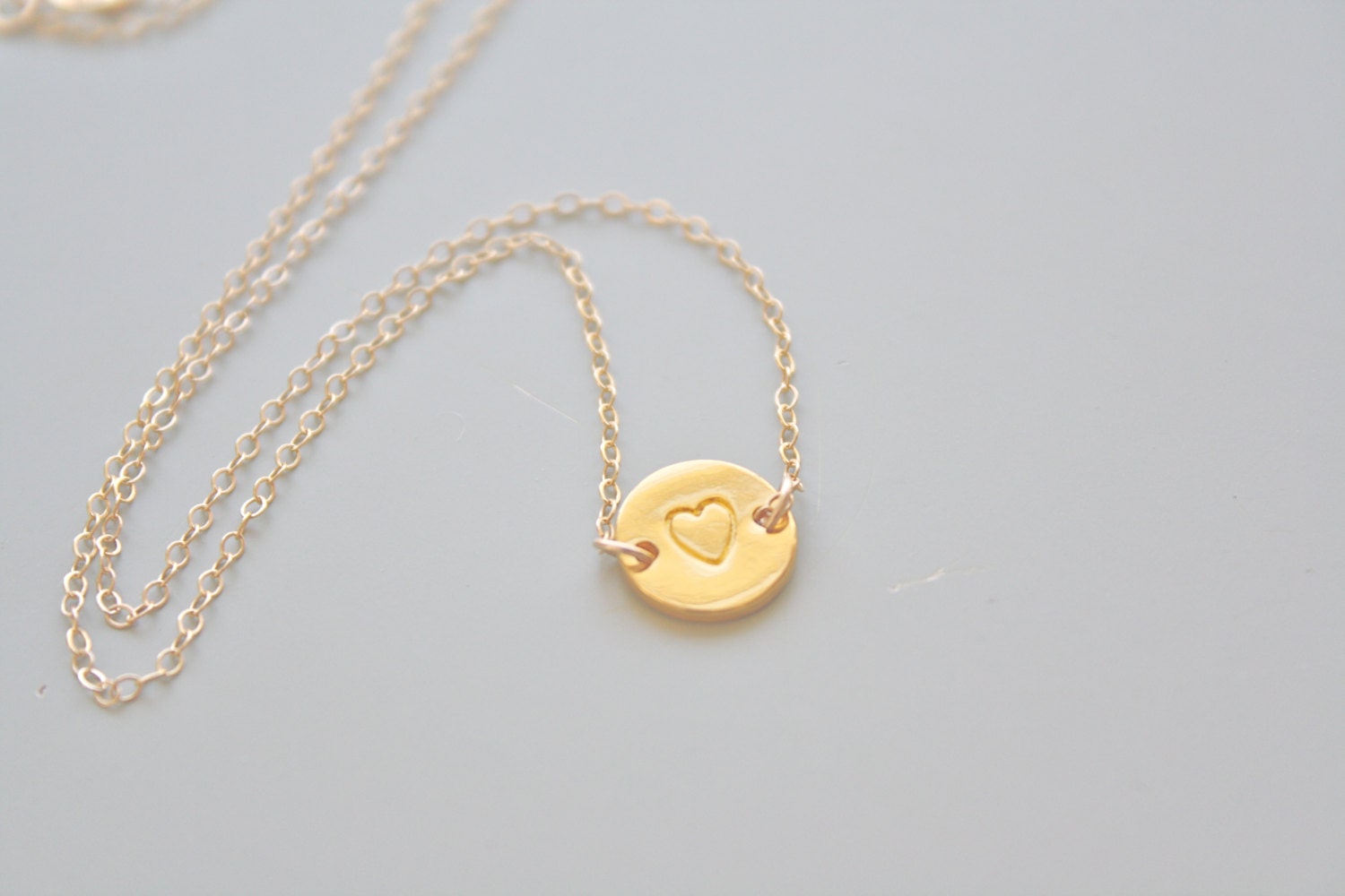 Gold Necklace, Heart Necklace, Simple Necklace, Bridesmaid Gift, Bridal Jewelry, Everyday Necklace, mothers day gift