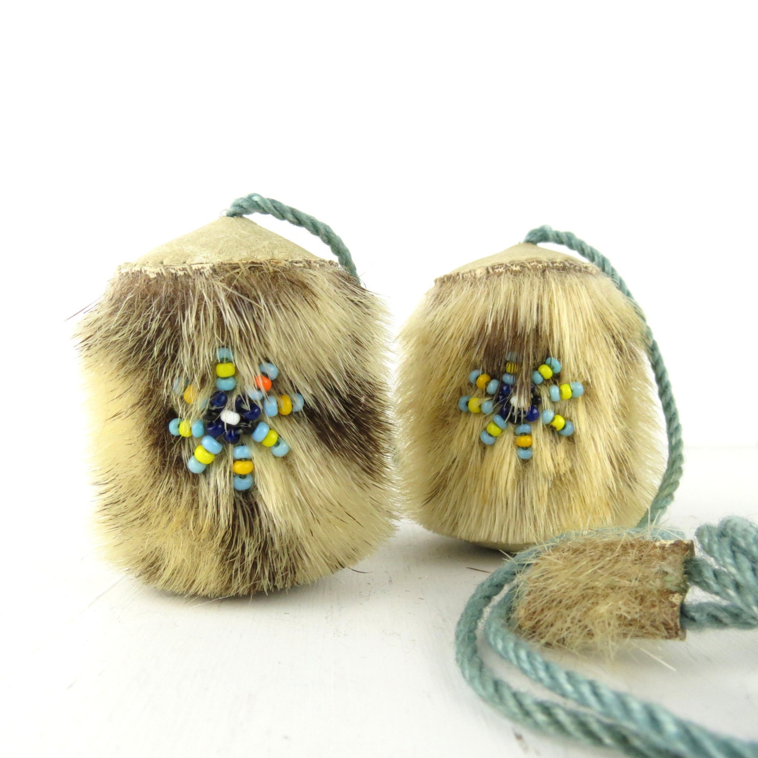 50s vintage eskimo yoyo beaded seal fur