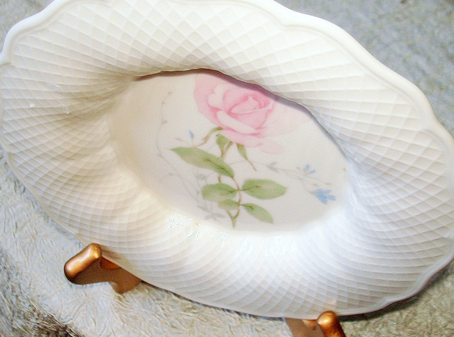 Vintage Mikasa Bon Bon Plate.  April Rose Pattern.