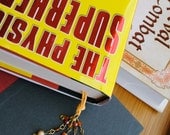 Bright Orange Lightning Bolt Book Thong Neon Beaded Bookmark