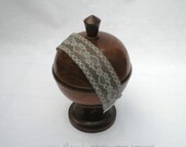 Silver Gray Lace Stretch Headband, Comfortable, Elastic Back, Sized for Adults or Teens