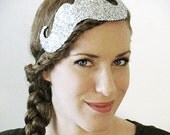 mustache headband - custom color, you choose - glittery mustache shaped headpiece