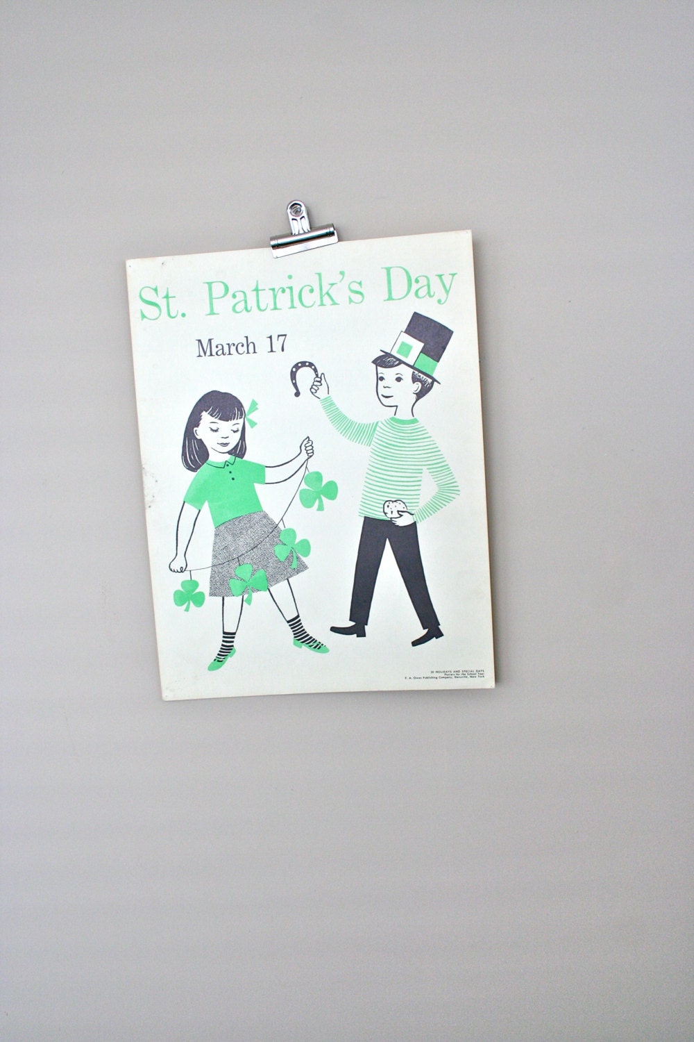 vintage school holiday poster: st. patrick's day