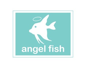 Nautical Nursery, Kids Bath, Kids Wall Art, Nursery Print, Childrens Decor, Art for Nursery, Nursery Wall Art, Angel Fish 8x10