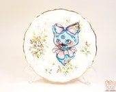 Vintage Butter Plate with a 'Speak No Evil' Illustration