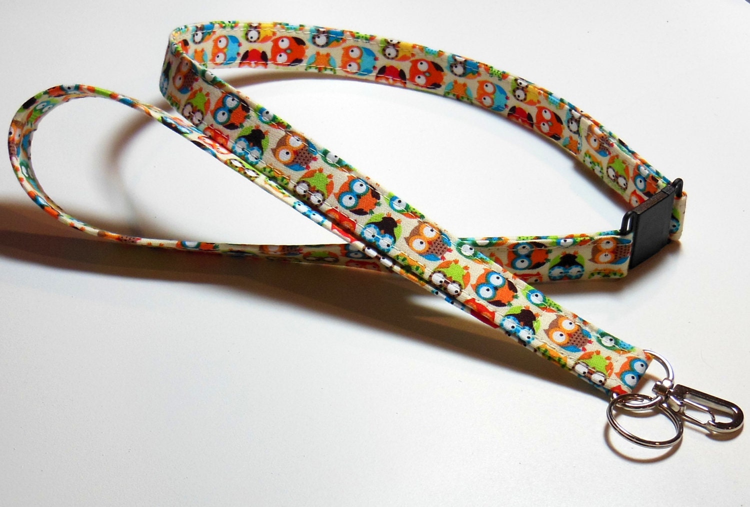 Badge Holder Fabric Lanyard Keychain Breakaway Lanyard Teacher Gift  Cute Owls