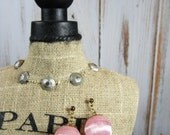 Vintage Mod Pink Disco Ball Satin Thread Earrings