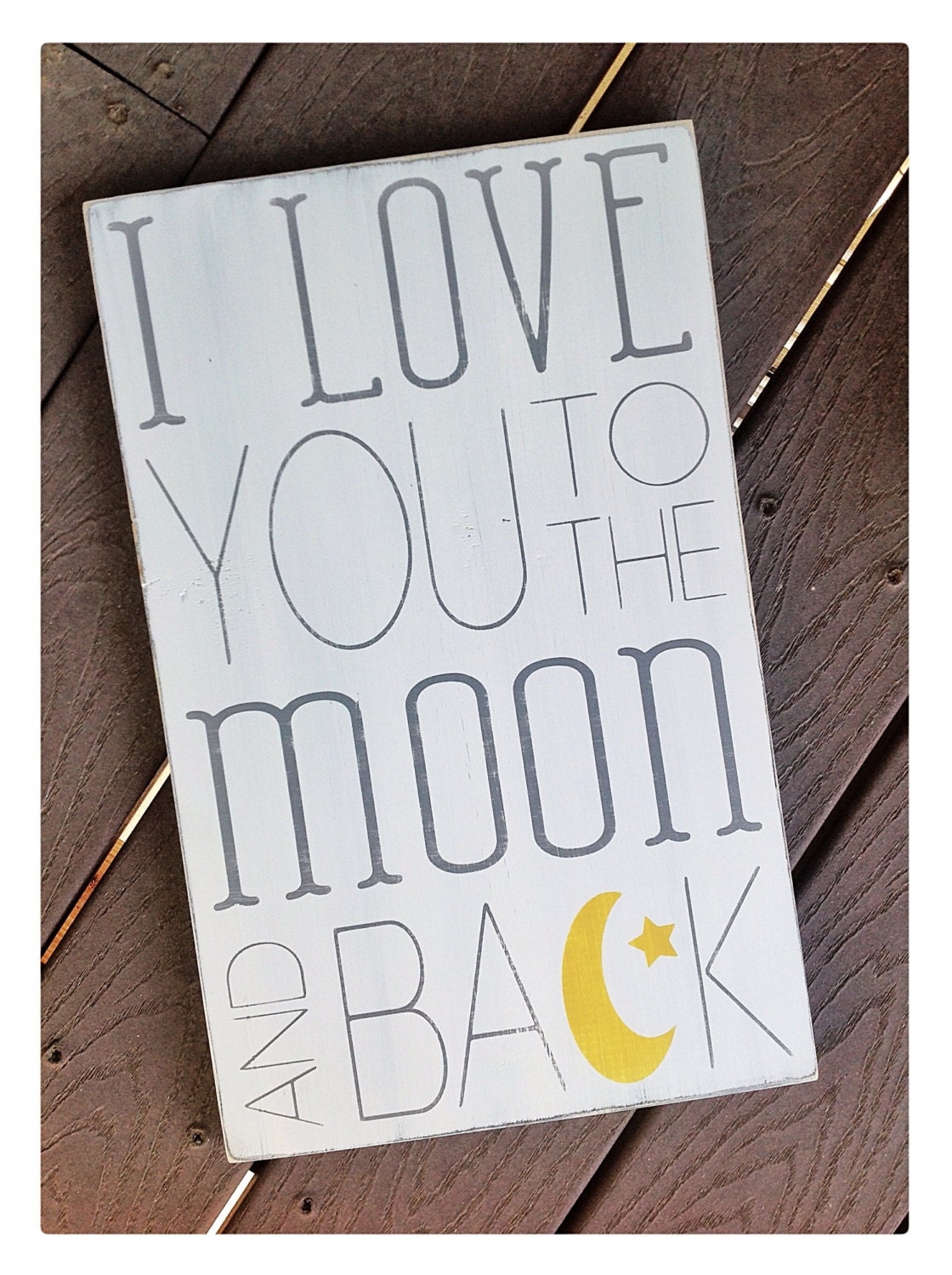 I Love You To The Moon and Back Typography Art Sign - Nursery/Baby Subway Art Decor - Pick Your Colors