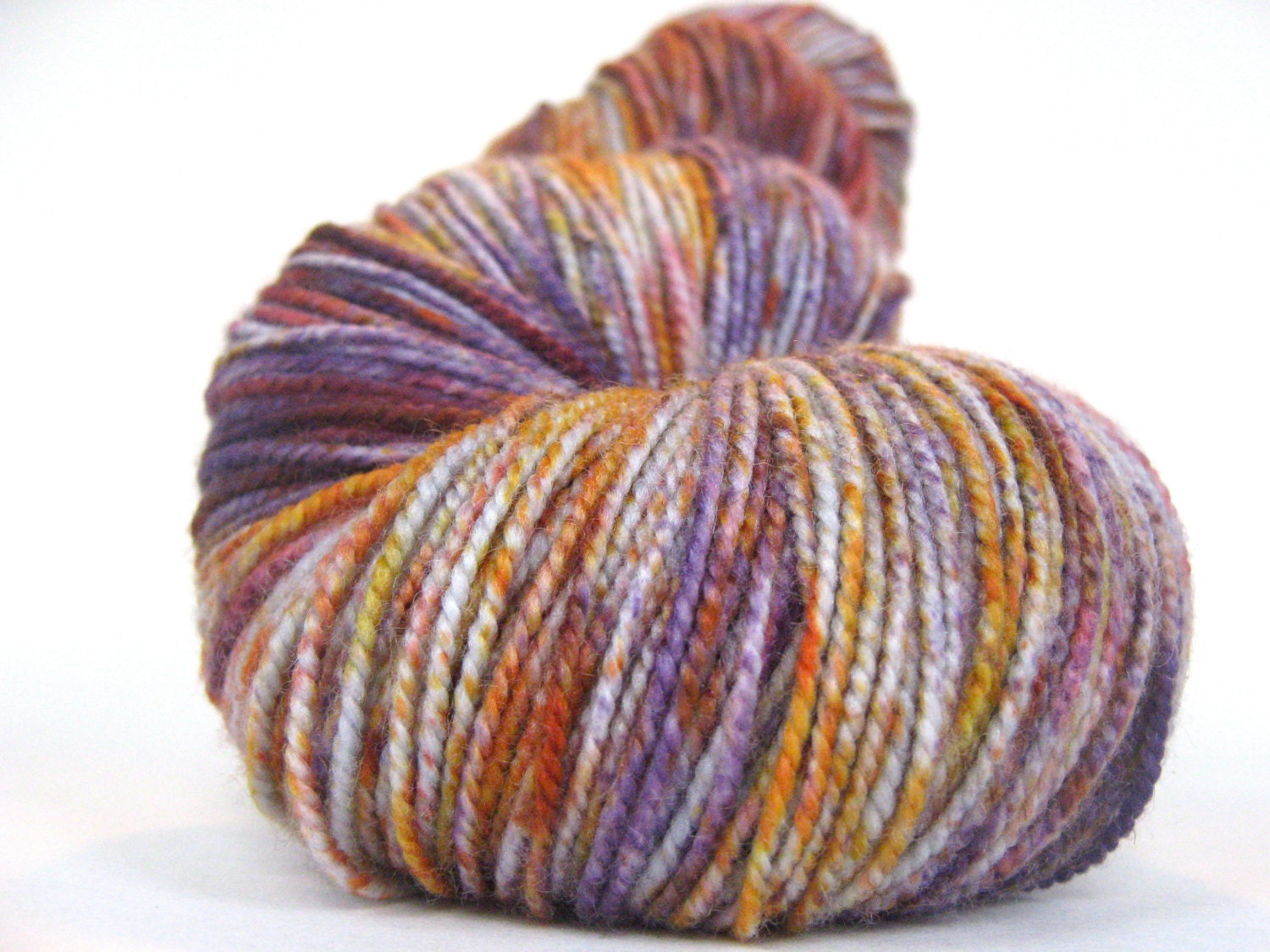SPECKLED HEN Hand Dyed Yarn MCN Sock Weight Red, Purple, Orange, Yellow